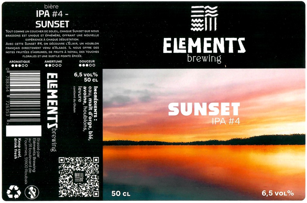 Etiquette BRASSERIE ELEMENTS BREWING 09