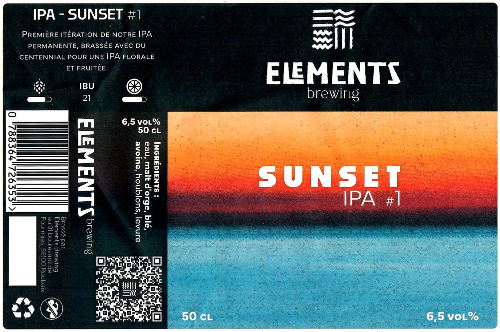 Etiquette BRASSERIE ELEMENTS BREWING 11