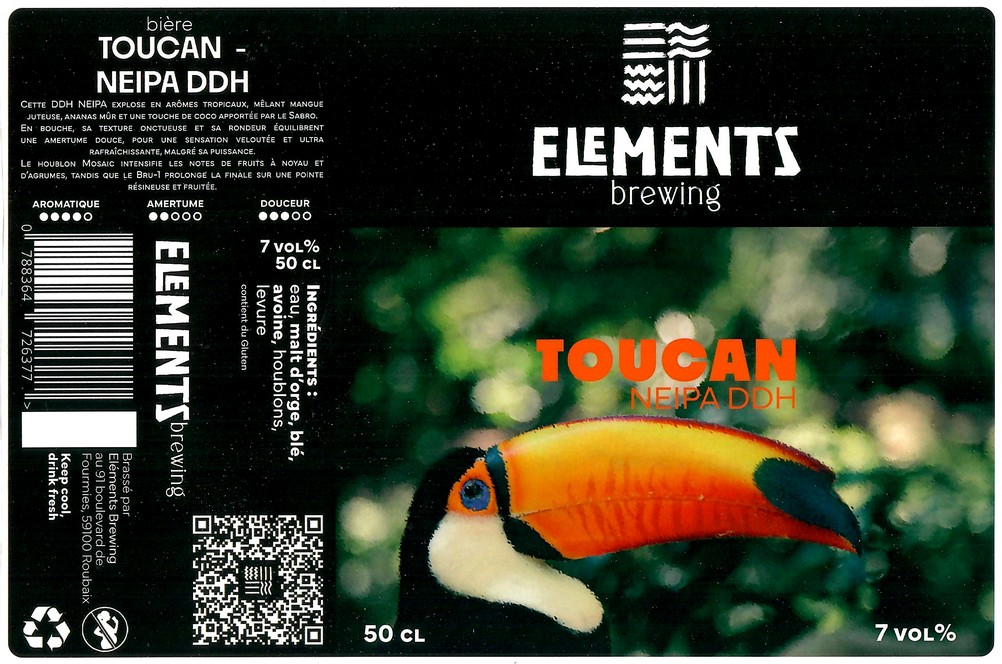 Etiquette BRASSERIE ELEMENTS BREWING 12
