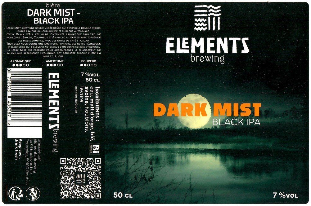 Etiquette BRASSERIE ELEMENTS BREWING 13