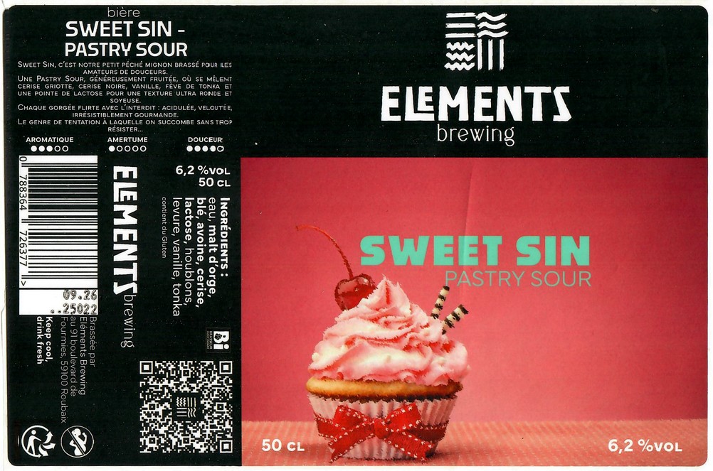 Etiquette BRASSERIE ELEMENTS BREWING 15