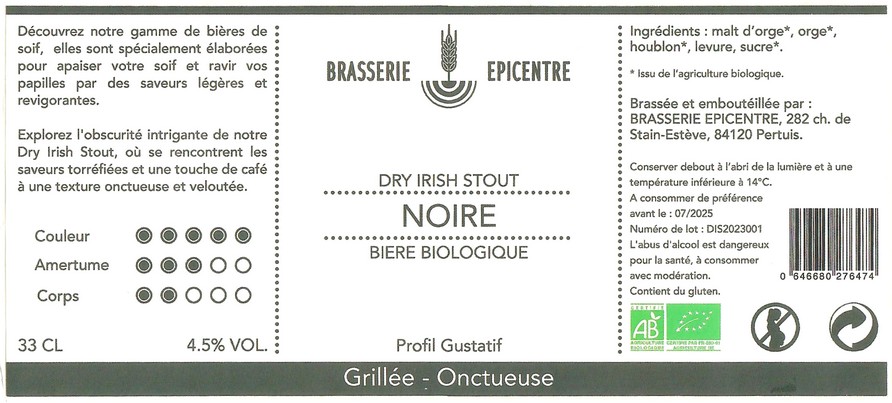 Etiquette BRASSERIE EPICENTRE 03