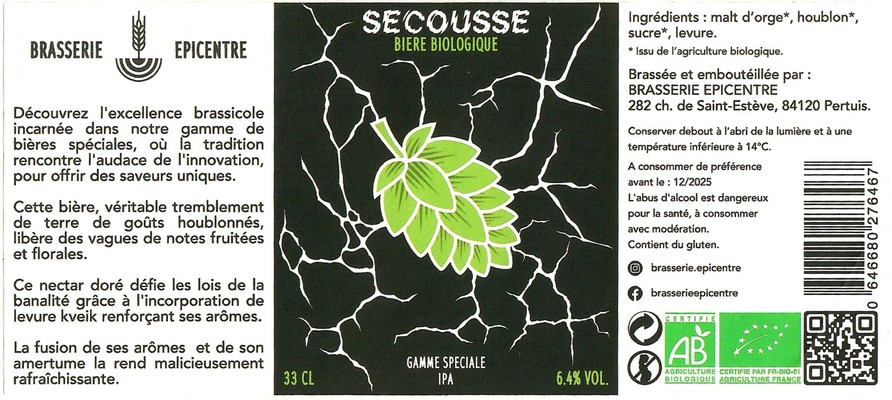 Etiquette BRASSERIE EPICENTRE 04