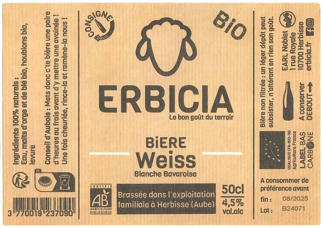 Etiquette BRASSERIE ERBICIA 02