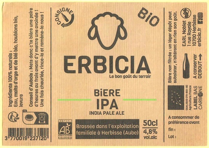 Etiquette BRASSERIE ERBICIA 04