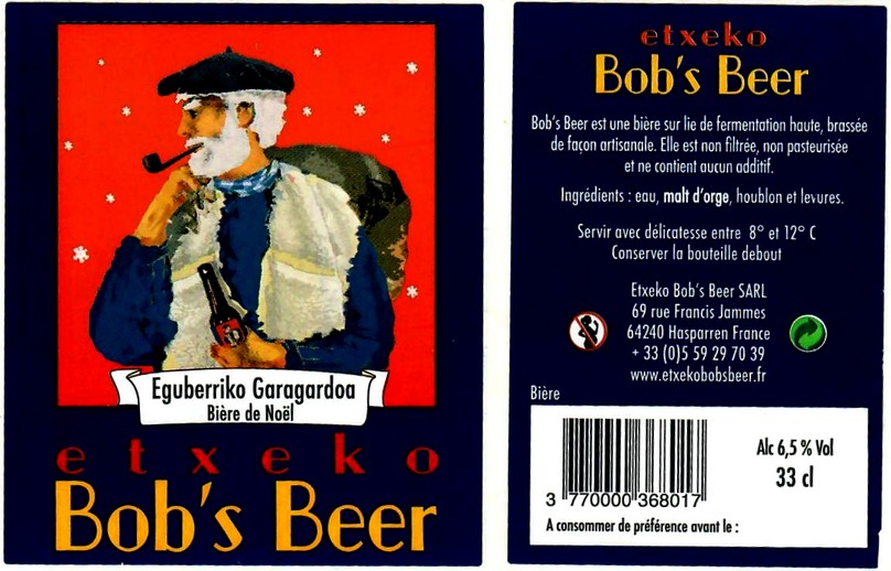 Etiquette BRASSERIE ETXEKO BOBS BEER 08