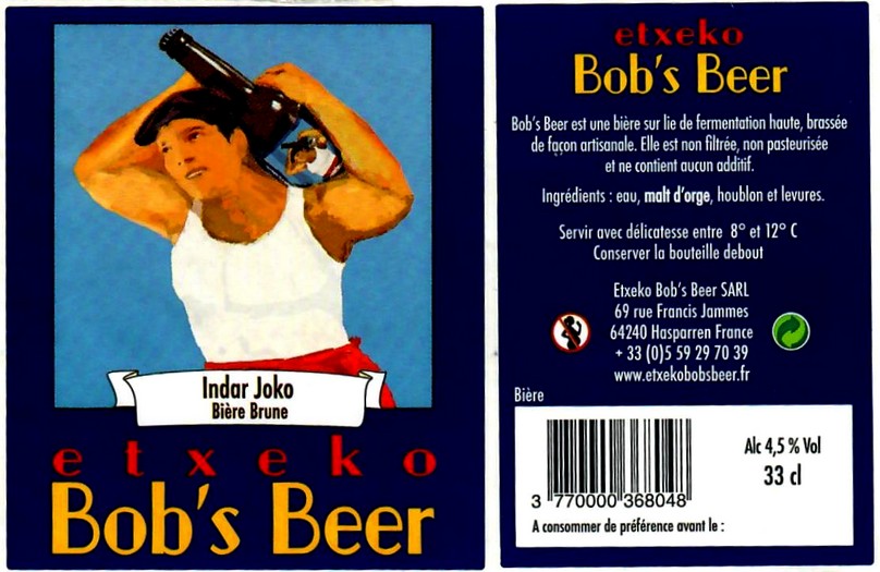 Etiquette BRASSERIE ETXEKO BOBS BEER 10