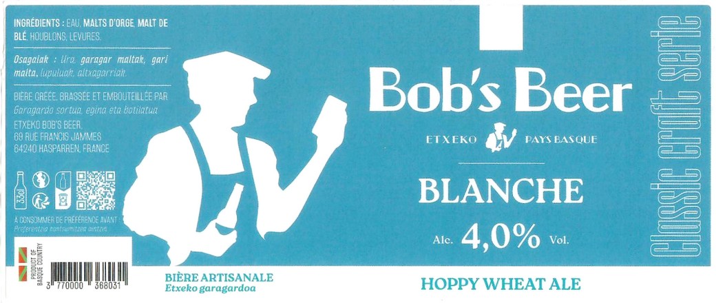 Etiquette BRASSERIE EXTEKO BOBS BEER 17