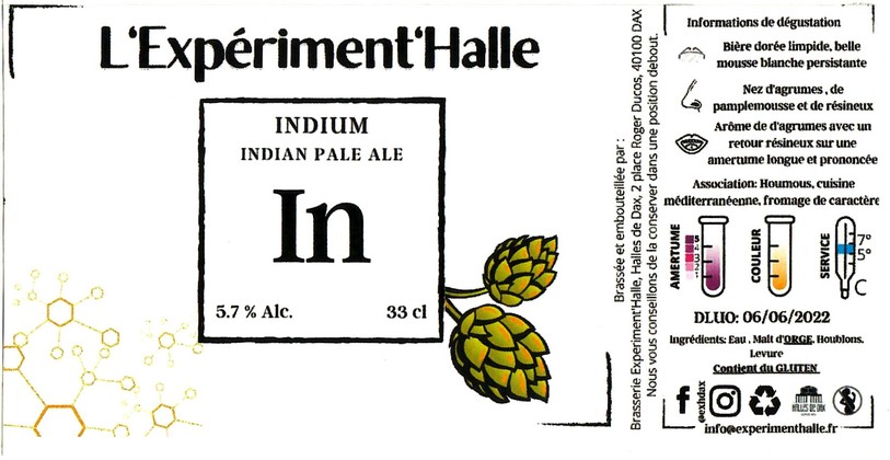 Etiquette BRASSERIE EXPERIMENTHALLE 18