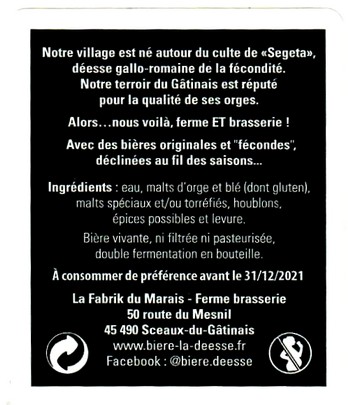 etiquette BRASSERIE LA FABRIK DU MARAIS 14B