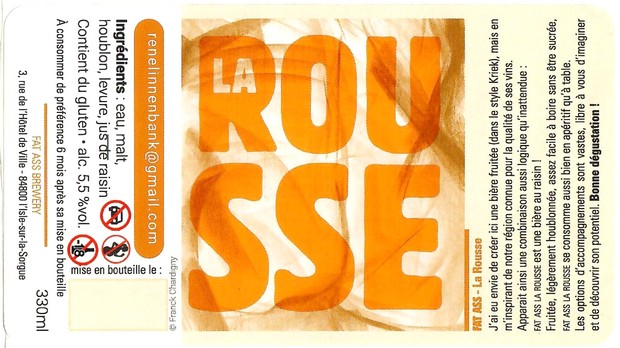 Etiquette BRASSERIE FAT ASS BREWERY 07