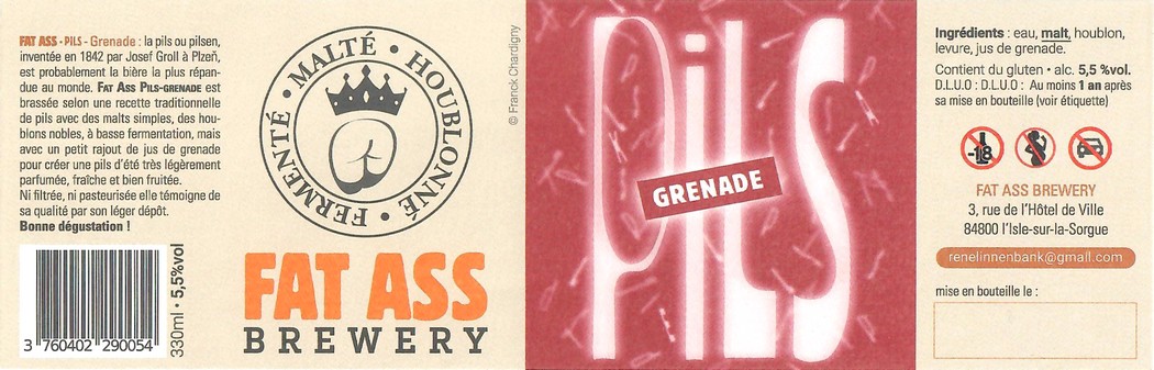 Etiquette BRASSERIE FAT ASS BREWERY 11