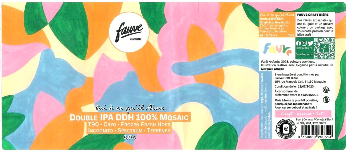 Etiquette BRASSERIE FAUVE 34 32