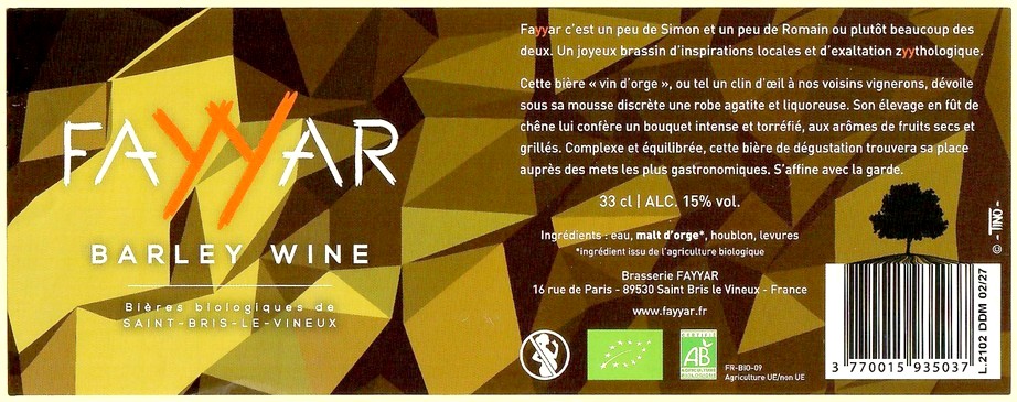 Etiquette BRASSERIE FAYYAR 10