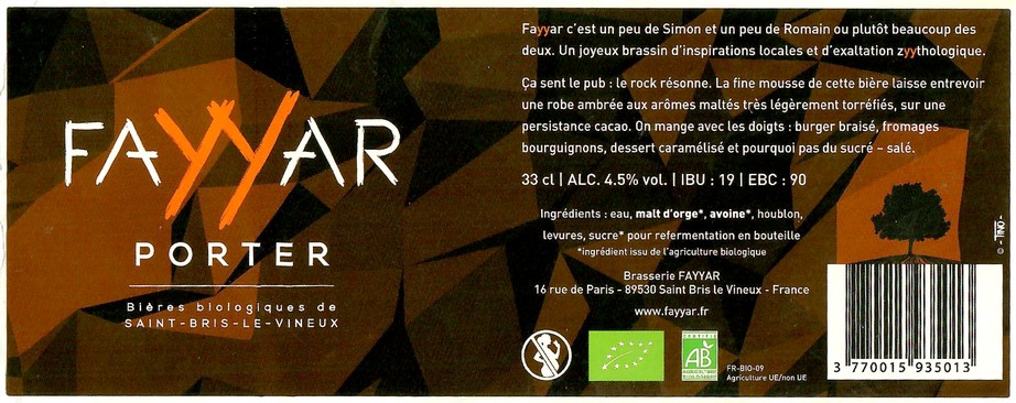 Etiquette BRASSERIE FAYYAR 15