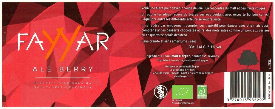 Etiquette BRASSERIE FAYYAR 17