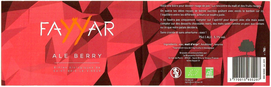 Etiquette BRASSERIE FAYYAR 18