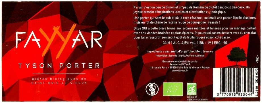 Etiquette BRASSERIE FAYYAR 19