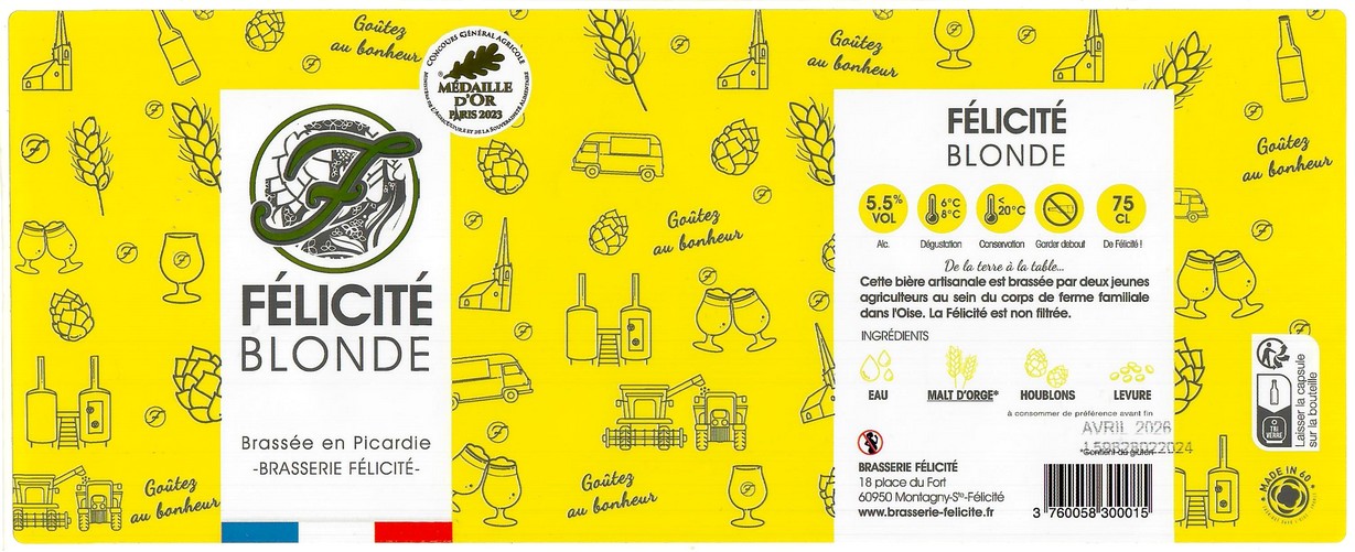 Etiquette BRASSERIE FELICITE 27