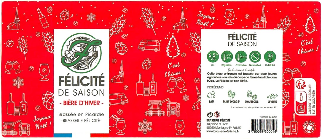 Etiquette BRASSERIE FELICITE 30