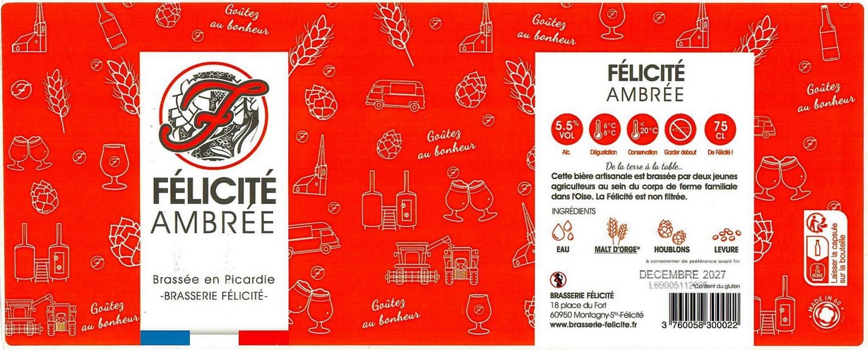 Etiquette BRASSERIE FELICITE 38