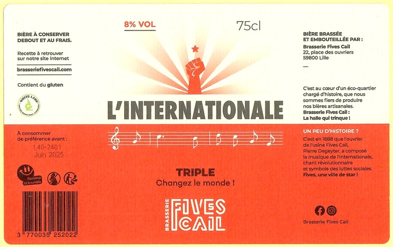 Etiquette BRASSERIE FIVES CAIL 05