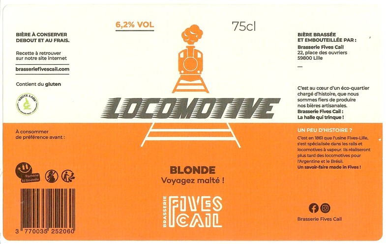 Etiquette BRASSERIE FIVES CAIL 06