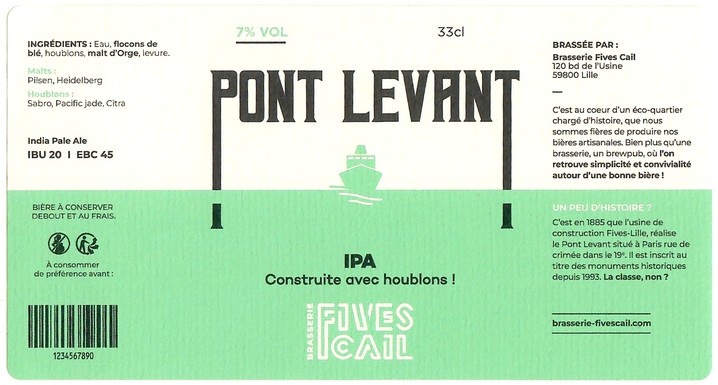 Etiquette BRASSERIE FIVES CAIL 09