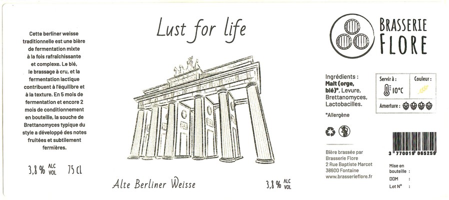 Etiquette BRASSERIE FLORE 11