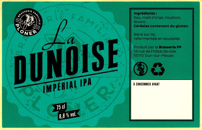 etiquette BRASSERIE FP LA DUNOISE 09