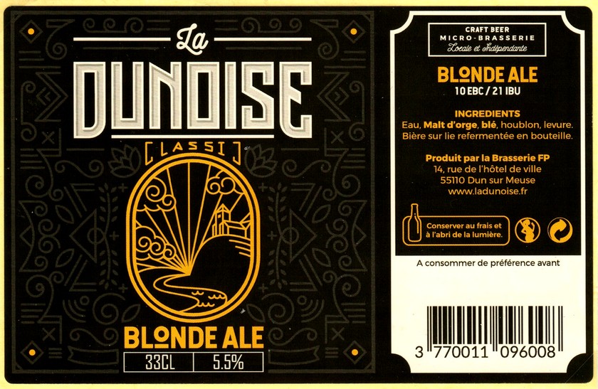 etiquette BRASSERIE FP LA DUNOISE 14
