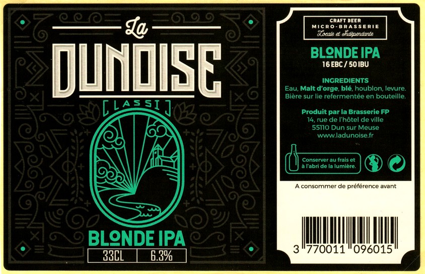etiquette BRASSERIE FP LA DUNOISE 15