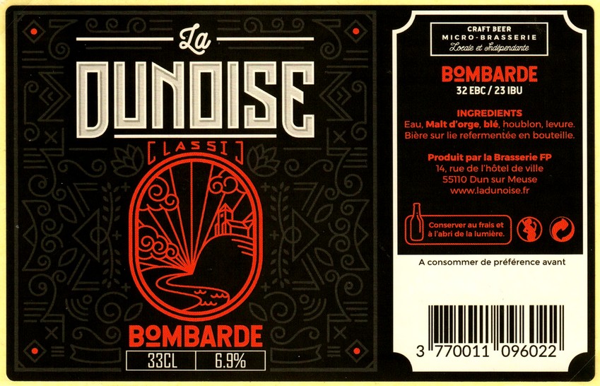 etiquette BRASSERIE FP LA DUNOISE 16
