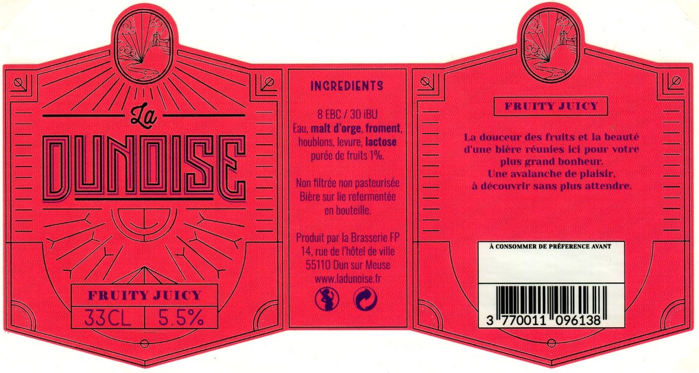 etiquette BRASSERIE FP LA DUNOISE 18