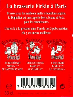 Etiquette BRASSERIE FREEDOM & FIRKIN 01B