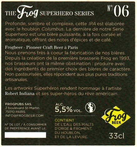 Etiquette BRASSERIE FROGBEER 02B