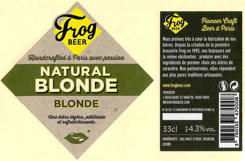 Etiquette BRASSERIE FROGBEER 10