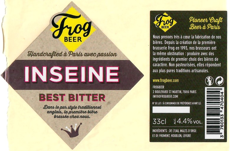Etiquette BRASSERIE FROGBEER 12