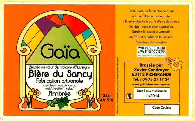 etiquette BRASSERIE GAIA 16