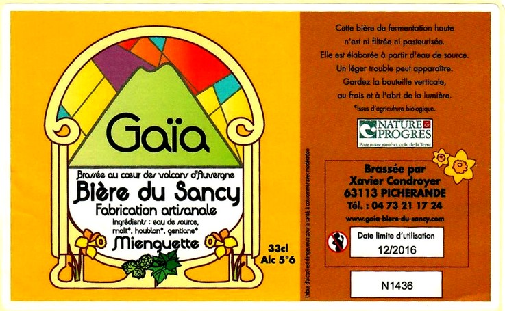 etiquette BRASSERIE GAIA 19