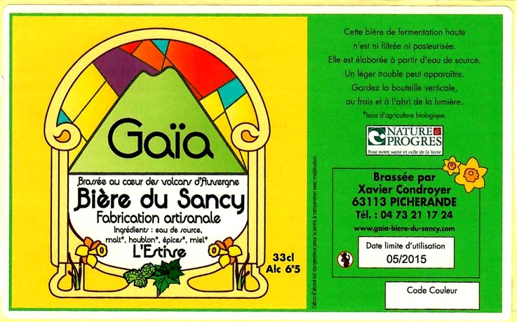 etiquette BRASSERIE GAIA 20