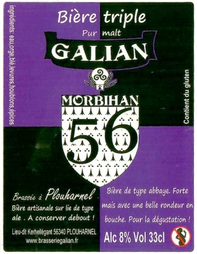 Etiquette BRASSERIE GALIAN 24