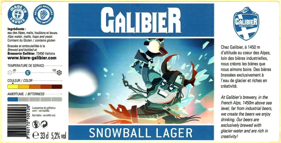 Etiquette BRASSERIE GALIBIER 18