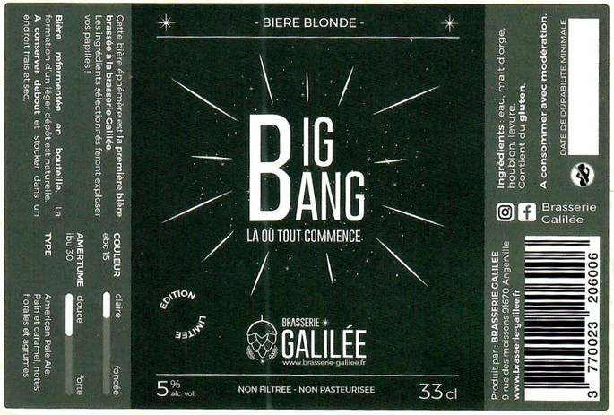 Etiquette BRASSERIE GALILEE 01