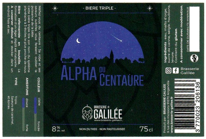 Etiquette BRASSERIE GALILEE 05