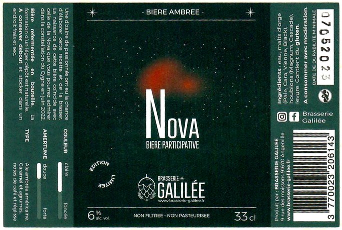 Etiquette BRASSERIE GALILEE 08