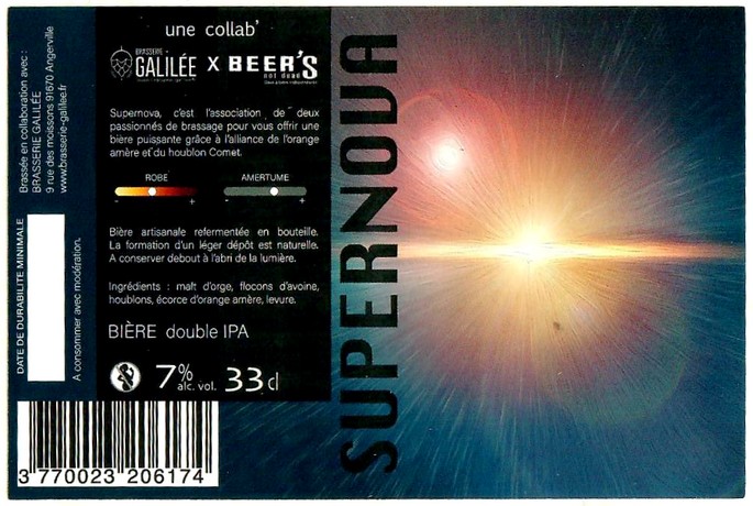 Etiquette BRASSERIE GALILEE 18