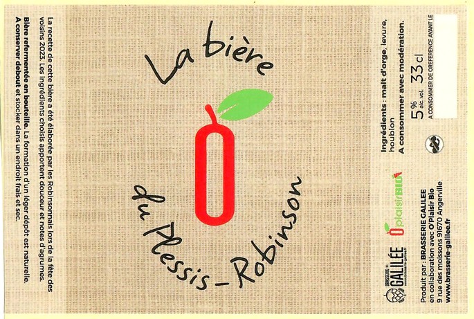 Etiquette BRASSERIE GALILEE 34