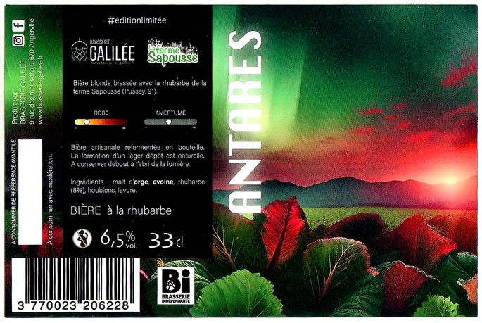 Etiquette BRASSERIE GALILEE 35