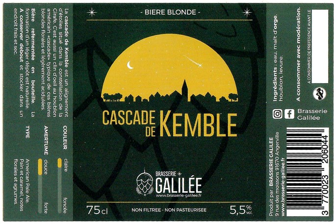 Etiquette BRASSERIE GALILEE 38